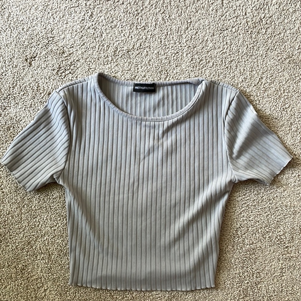 Pretty Little Thing Grey Ribbed Too
